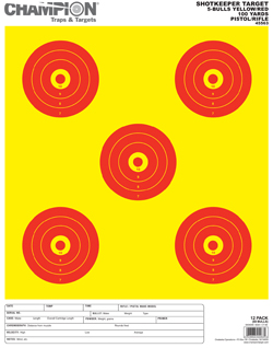 Champion SHOTKEEPER 5BULLS BRIGHT YELLOW/REDLARGE 12 PK 45563