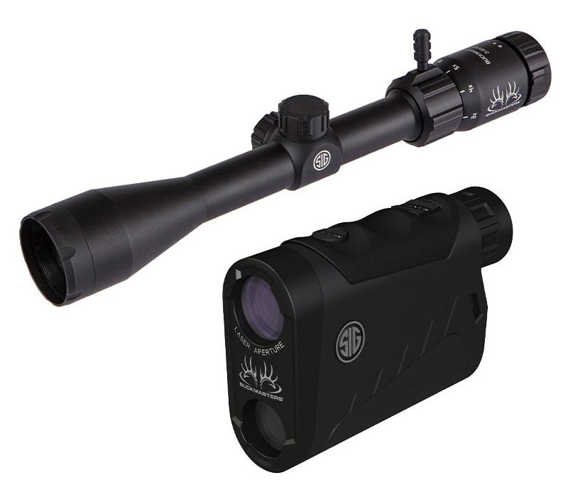 Sig Sauer Buckmaster 3-9x40mm Rifle Scope & 1500 Laser Range Finder Combo, Black - SOK15BM01