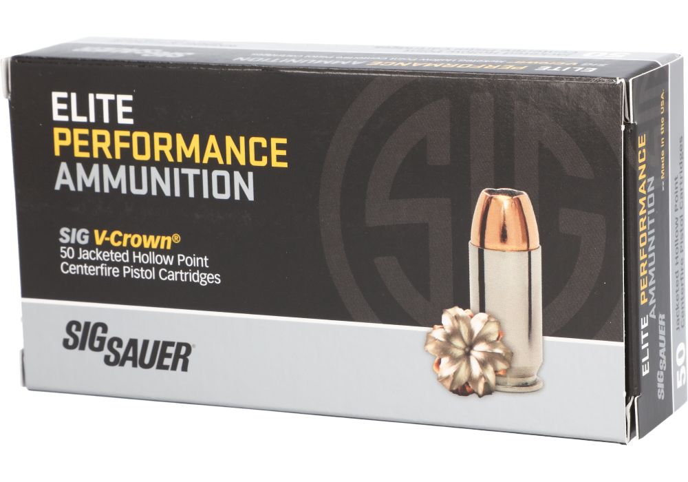 Sig Sauer Elite Performance V-Crown 180 gr Jacketed Hollow Point .40 S&W Ammo, 20/box - E40SW250 - Sig Sauer