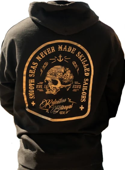 Relentless Betrayal Skilled Sailor Gold Foil Hoodie, Medium - BU-SSGF-M - Relentless Betrayal