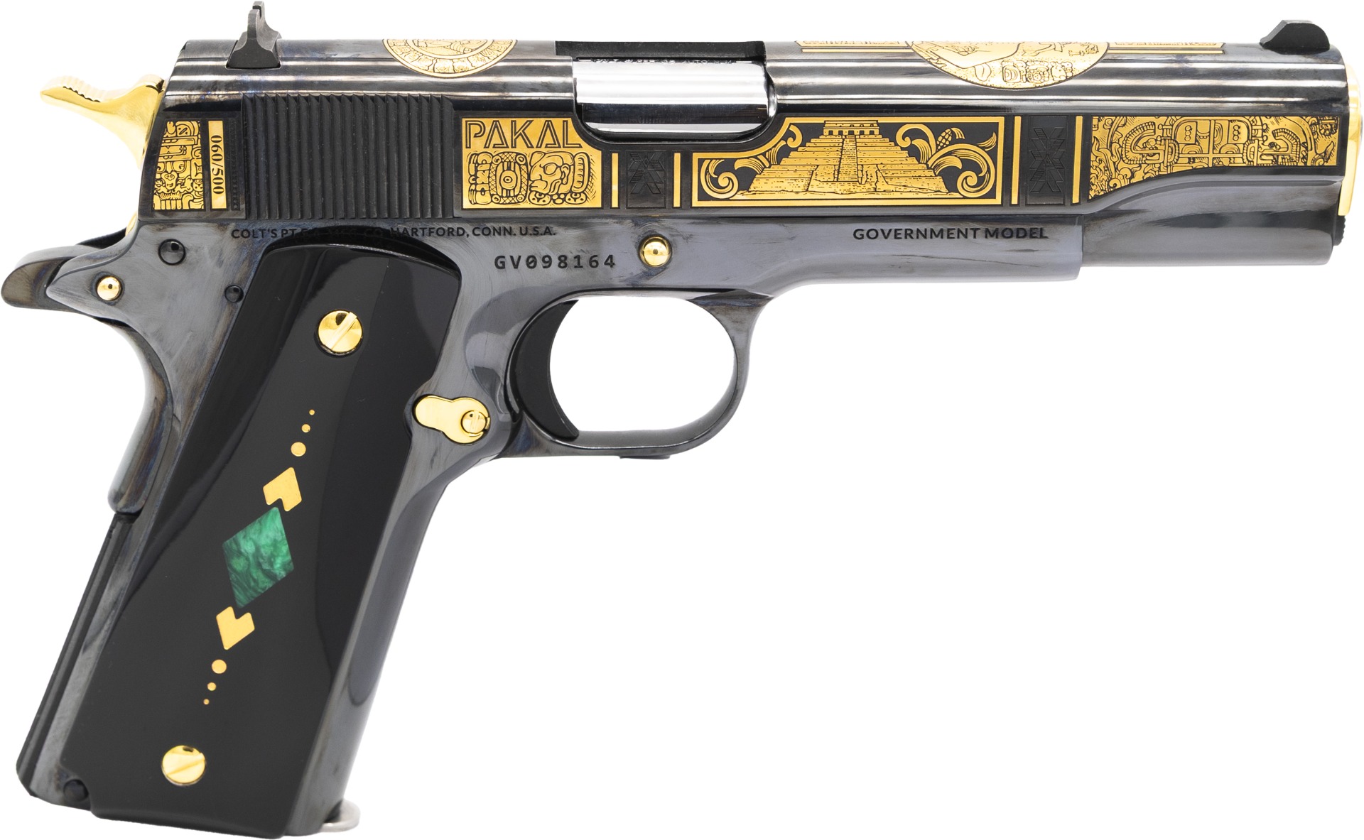 Colt 1911 Limited Edition Mayan Empire 5" 38 Super Auto +P 9rd Pistol - SKC-MYE-PG-38 - Colt