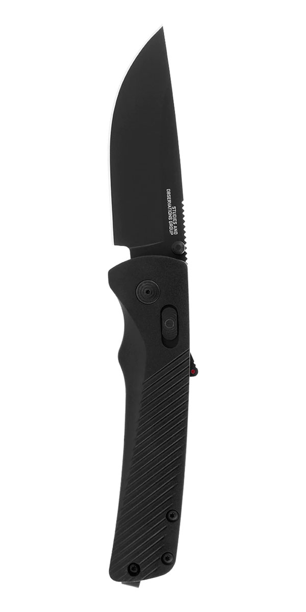 SOG Knives Flash AT Blackout Straight Back Folding Knife, Black - 11-18-01-41 - Sog Knives