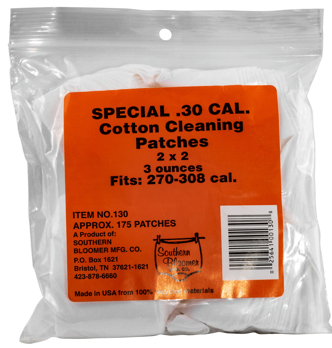 Southern Bloomer Cleaning Patches, .30, 125/pack - 130 - Southern Bloomer