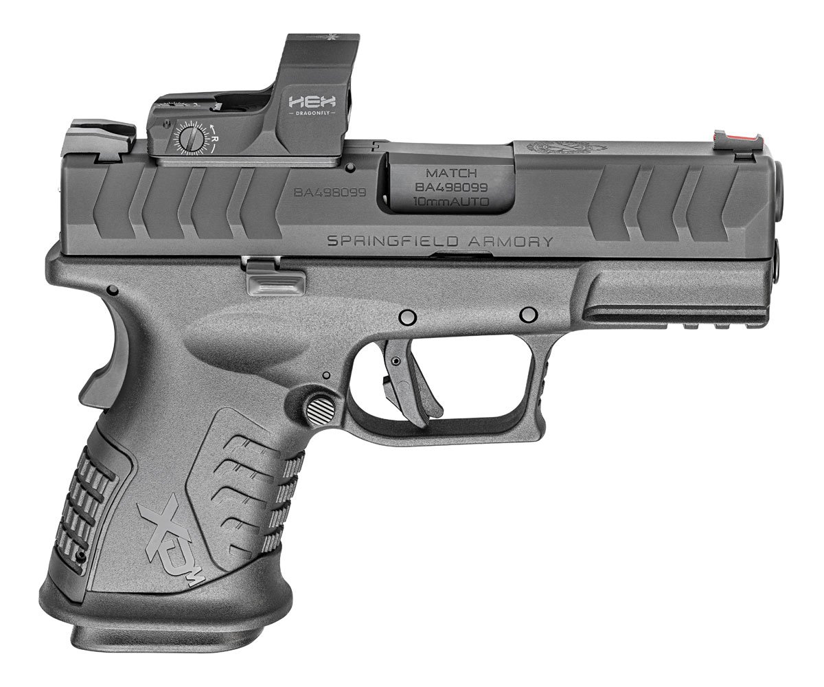 Springfield XDM Elite Compact 10mm Pistol With Hex Dragonfly, Black - XDME93810CBHCOSPD