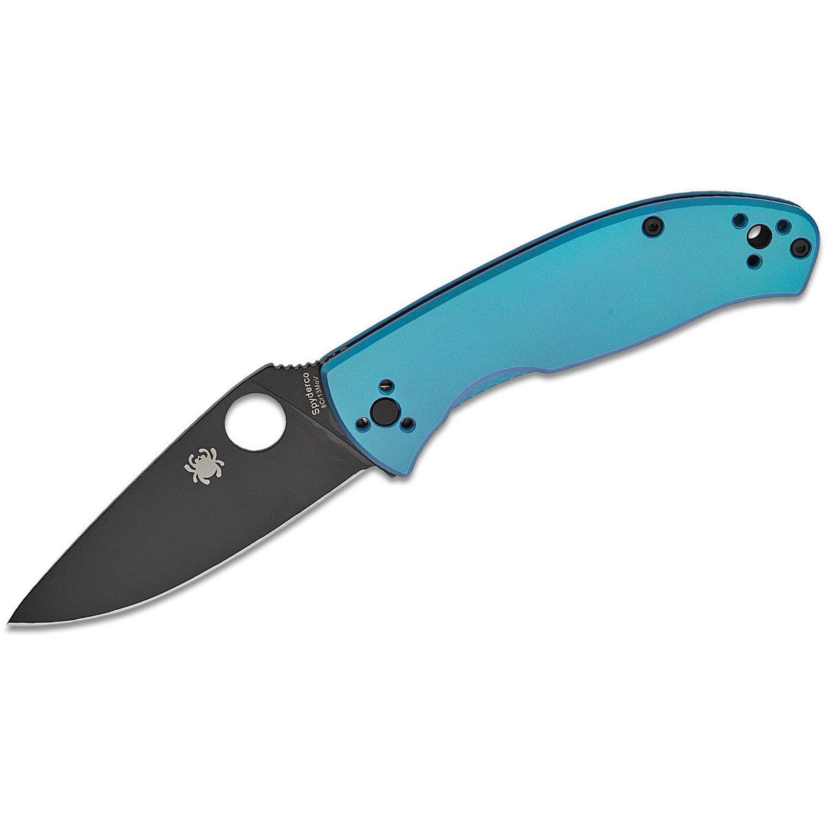 Spyderco Tenacious RIL Folding Knife Drop Point, Blue - Spyderco
