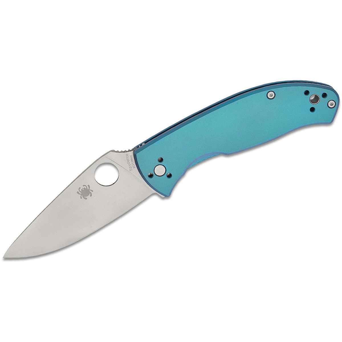 Spyderco Tenacious RIL Folding Knife Drop Point, Blue - Spyderco