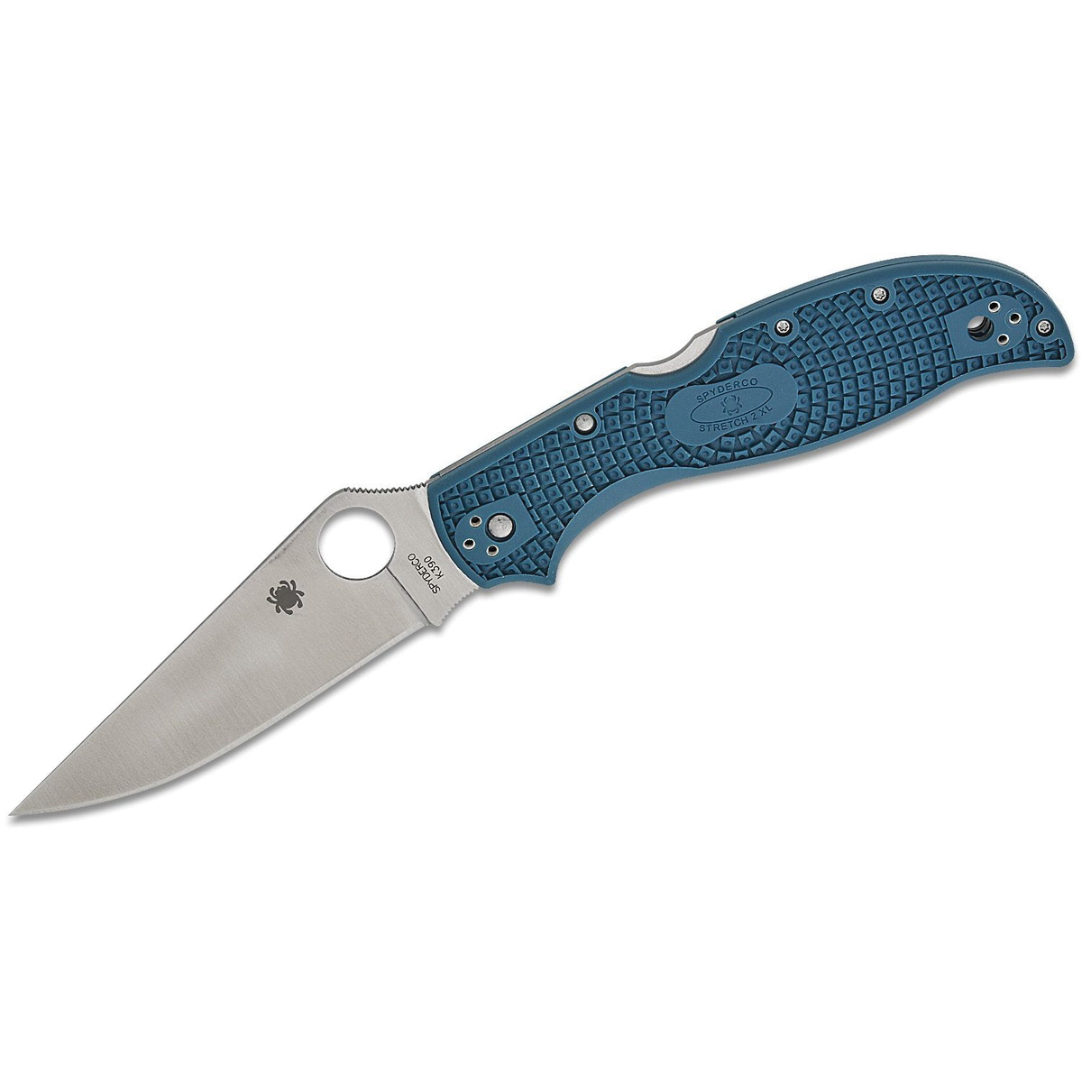 Spyderco Stretch 2 XL Lightweight Folding Knife Clip Point, Blue - Spyderco