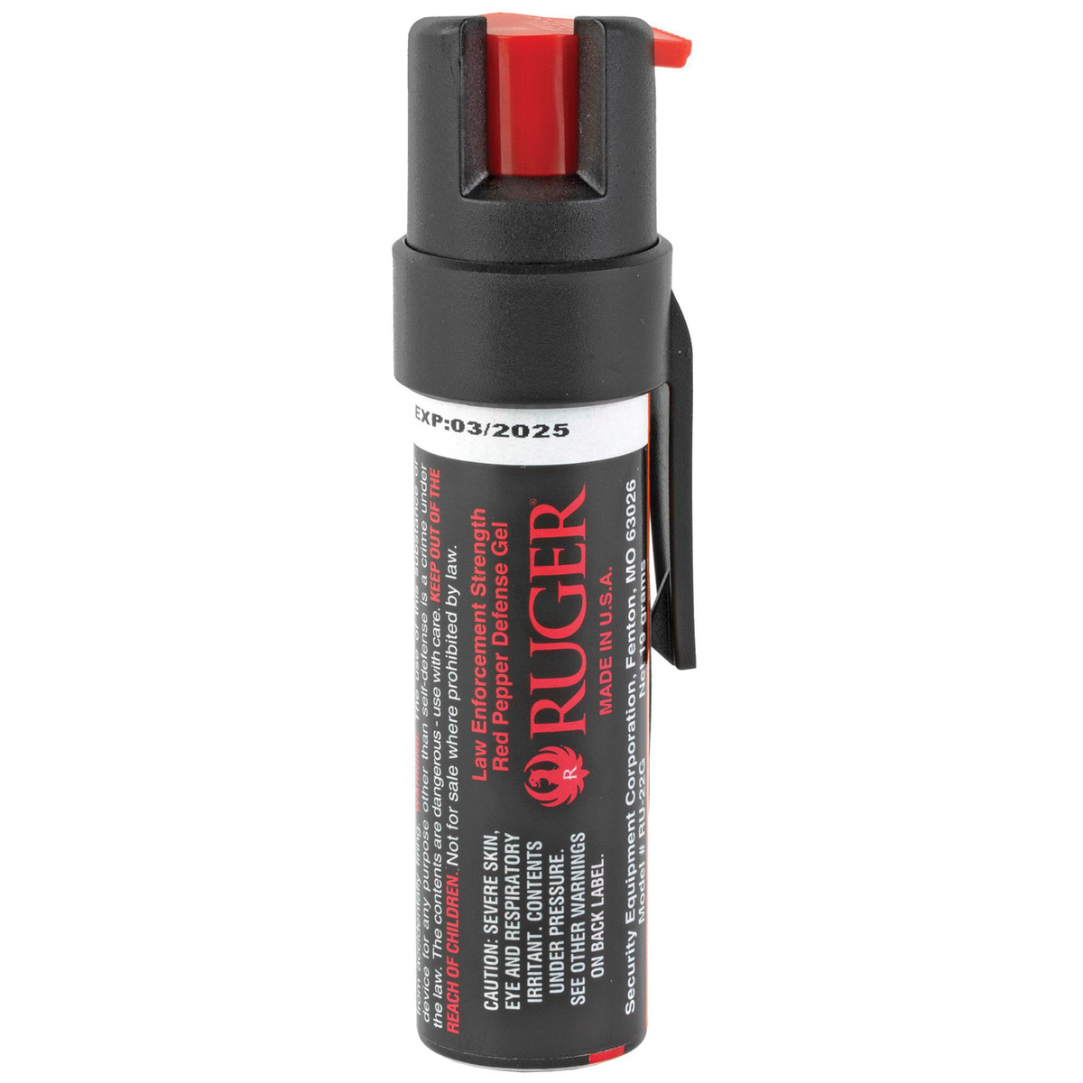 Sabre Ruger Compact Pepper Gel w/Clip, 0.75 oz Black