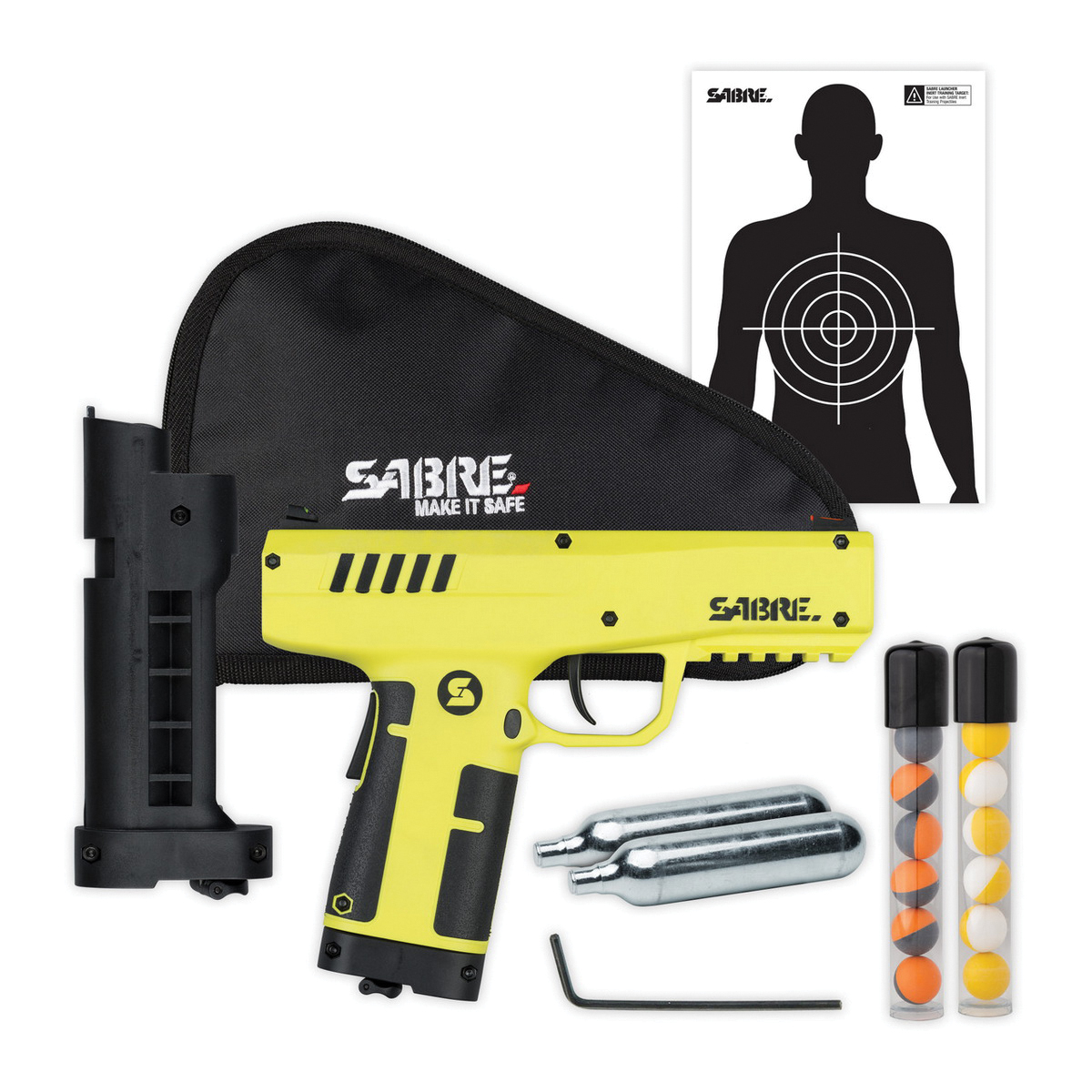 Sabre .68 Cal Home Defense Pepper Projectile Launcher, Yellow/Black