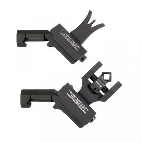 Troy BattleSights 45 Degree Offset Folding M4 Front & Di-Optic Set Black - SSIG-45S-MDBT-00 - Troy Industries