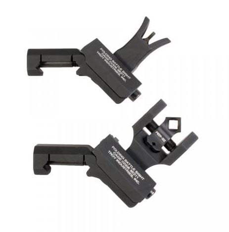 Troy BattleSights 45 Degree Offset Folding M4 Front & Di-Optic Set Black - SSIG-45S-MDBT-00