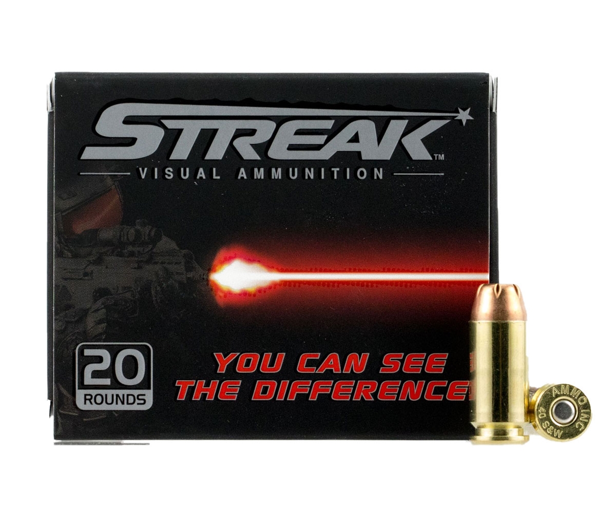 Ammo Inc Streak 180 gr Jacketed Hollow Point .40 S&W Ammo, 20/box - 40180JHPSTRK - Ammo Inc