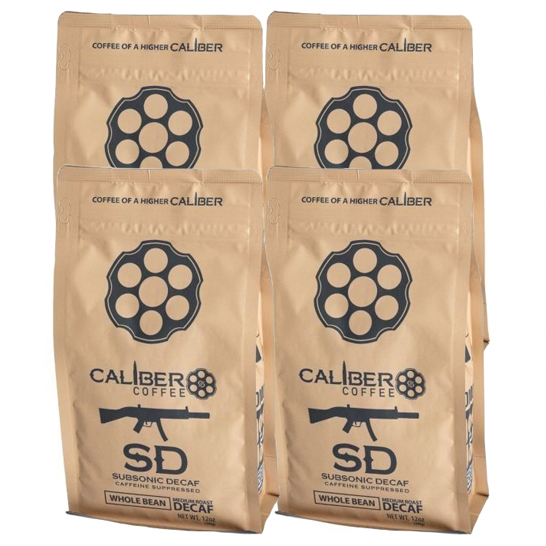 Caliber Coffee Subsonic Decaf, 12oz bag, Ground, 3lbs Bundle (4 bags)