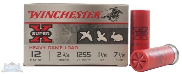 Winchester 12ga 2.75" 1-1/8oz 7.5 Super-X Heavy Game Load Ammunition 25rds - XU12H7 - Winchester