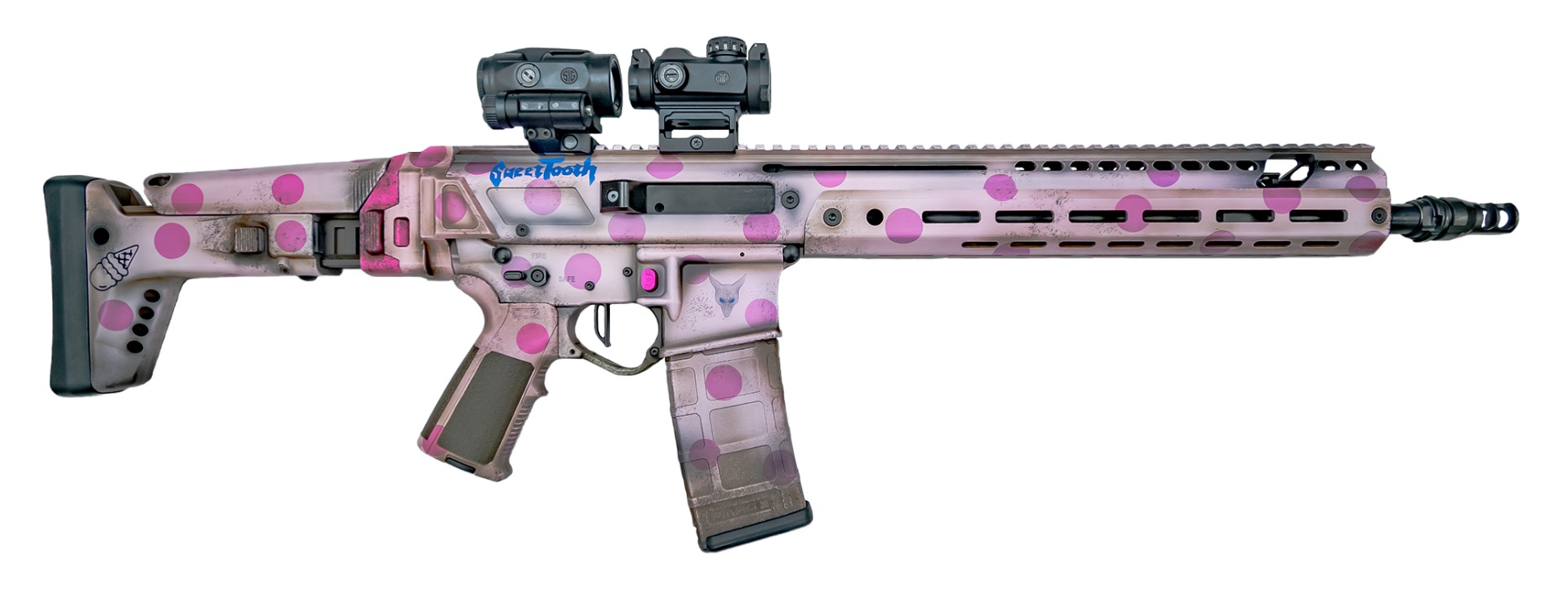 PSAC JAKL 14.5" Rifle length 5.56 NATO 1:7 Nitride, Knurled CH, BCG, KeyMicro, Flat FCG -Sweet Tooth - Psa Custom