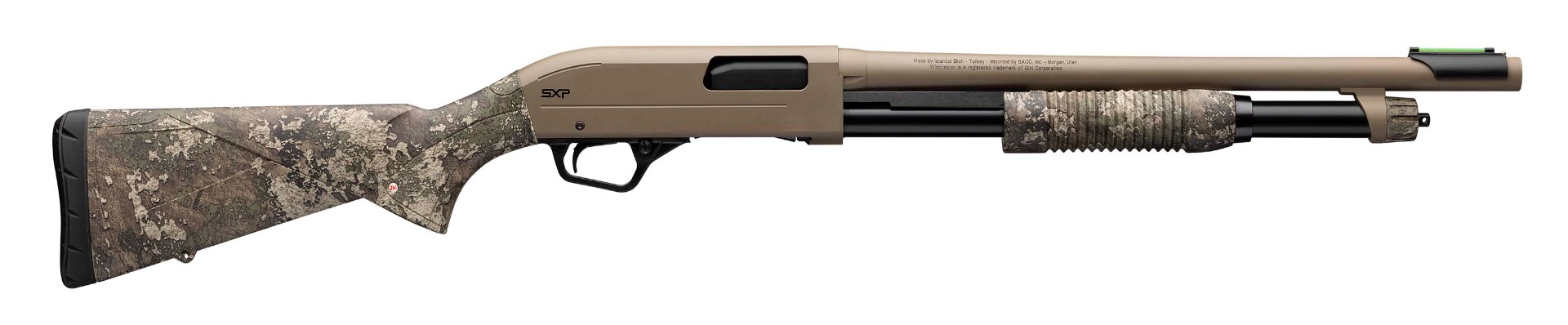 Winchester SXP Defender 18" 12ga 5rd Pump Action Shotgun, TrueTimber Strata Camo FDE - WI512411395 - Winchester
