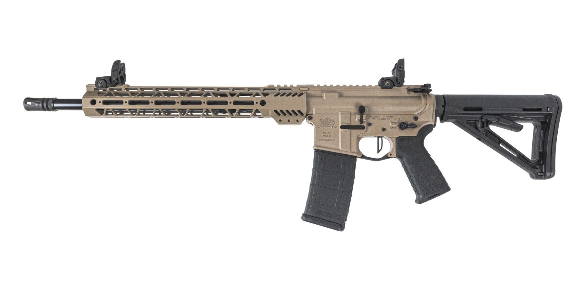 PSA Custom 300 Blackout 16" Nitride Pistol-Length 13.5" Cross-Cut MLOK Moe Rifle - Tan - Psa Custom