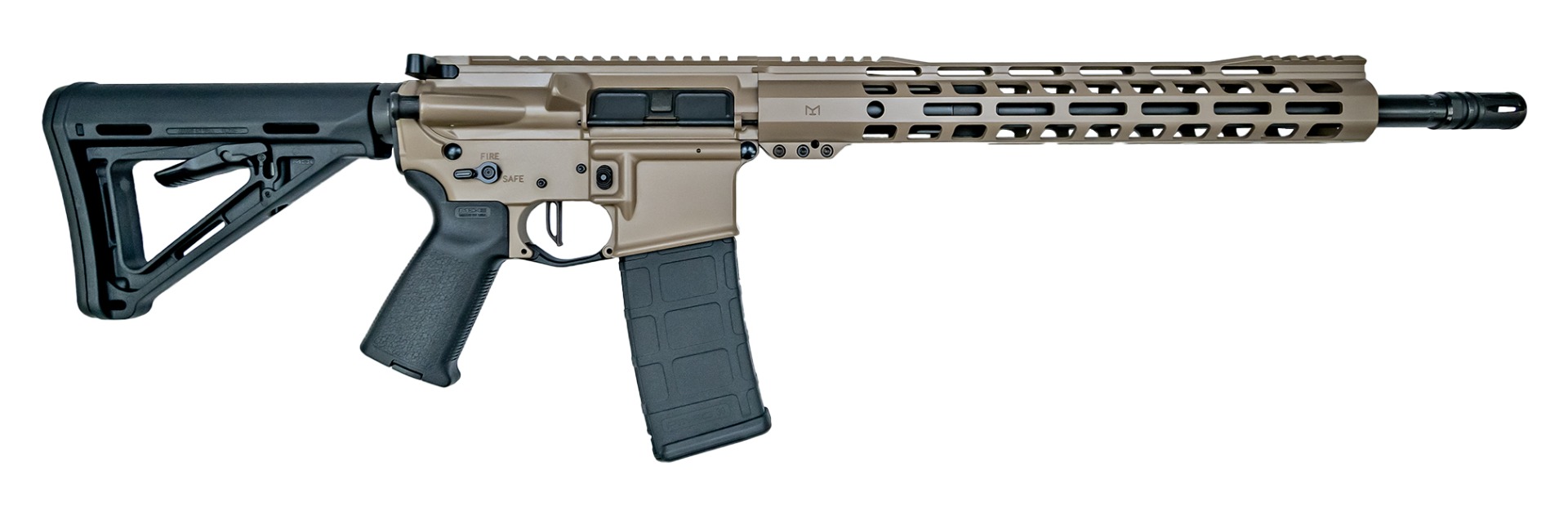 PSA Custom 300 Blackout 16" Pistol-Lgth 1:8 13.5" MLOK Rife W/ 3.5lb Flatbow FCG, Tan - Psa Custom
