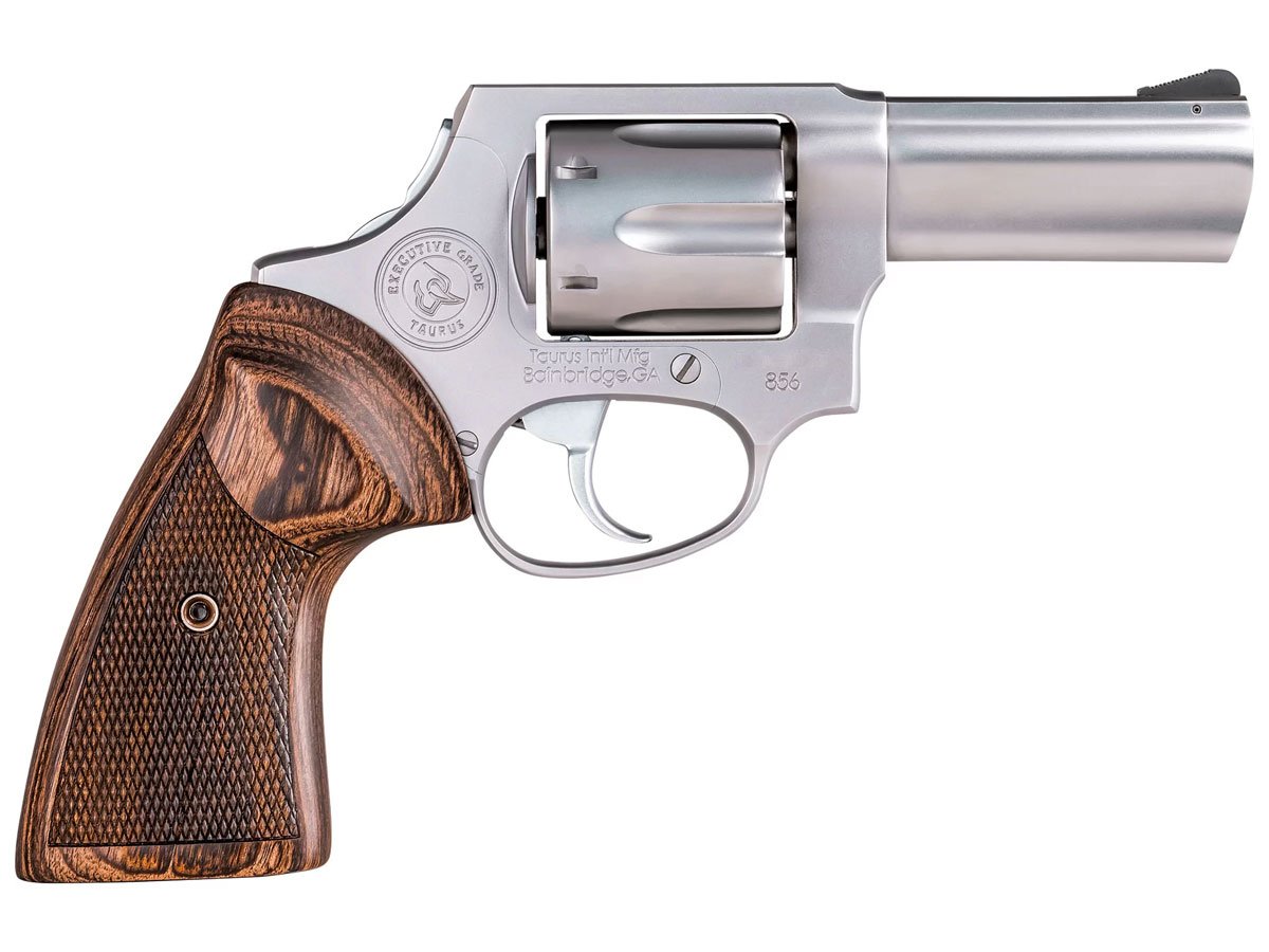 Taurus 856 Executive Grade 3" 38 Special Revolver, Satin Stainless - 2-856EX39CH