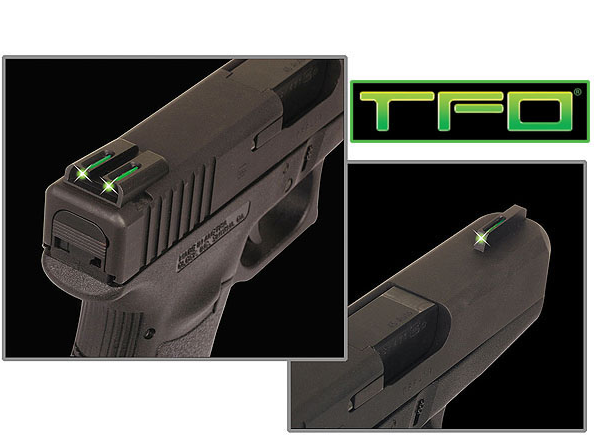 TruGlo TFO Sight Set Tritium / Fiber Optic Green Front, Yellow Rear, Fits Glock 42 - TG131GT1B - Truglo