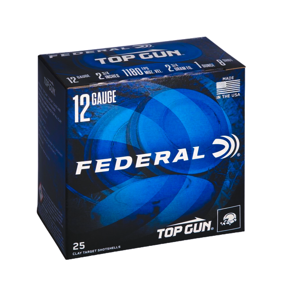 Federal 12ga 2.75" 2.75DE #8 Top Gun Shotshell Ammunition 25rds - TG121 8 - Federal