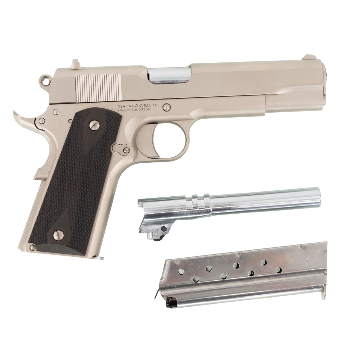 Tisas Pistol 1911 A1 Stakeout 9mm/.38 Super Pistol 5" 9rds, Nickel - 10100562 - Tisas