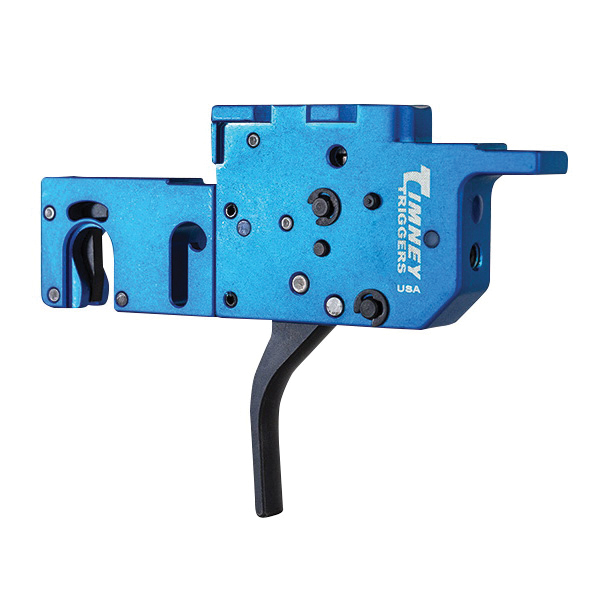 Timney Triggers Replacement Trigger Straight Drop-In Black Shoe, Blue - Timney Triggers