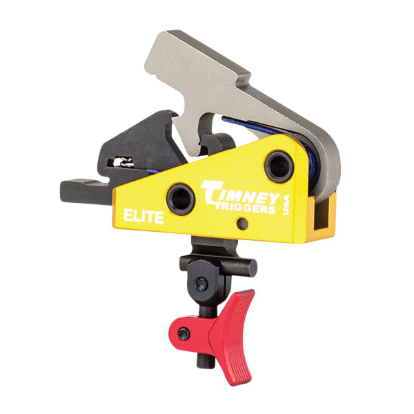 Timney Triggers AR Calvin Elite Trigger Single-Stage Drop-In Red Shoe, Gold - Timney Triggers