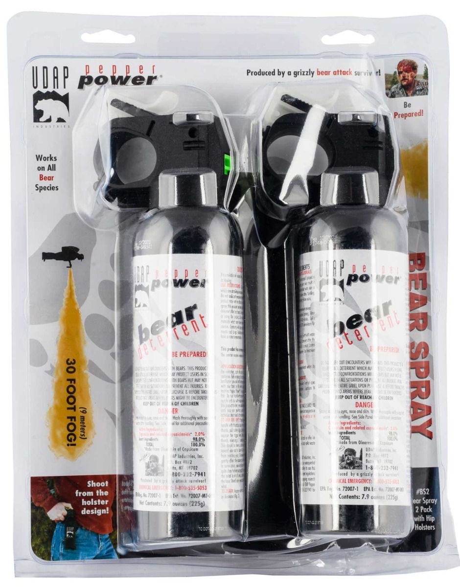 UDAP Industries Bear Spray w/ Hip Holster, 7.9 oz Can, 2/pack - BS2