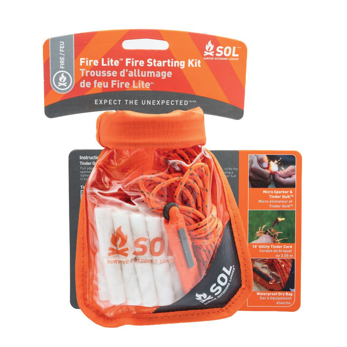 SOL Fire Lite 1.50" x 4" x 6.75" Fire Starting Kit - Sol