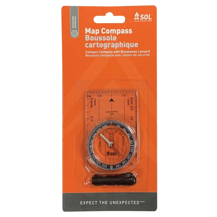 SOL 3.25" x 2.25" x 0.25" Map Compass - Sol