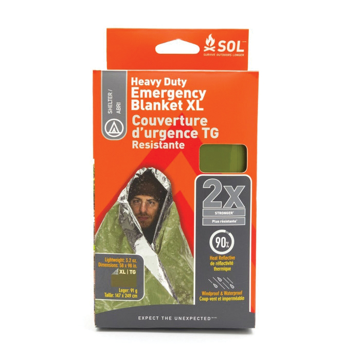 SOL 98" x 58" Heavy-Duty Emergency Blanket, OD Green - Sol
