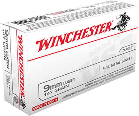 Winchester USA 9mm Ammo 147 Grain FMJ 50rds - USA9MM1