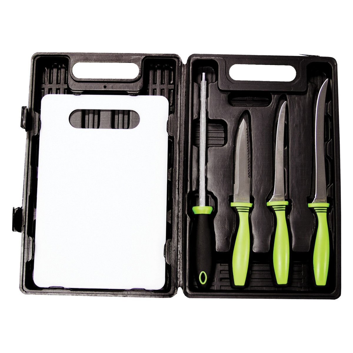 Sarge Knives Angler's Edge Fixed 5-Piece Fishing Kit, Black/Green - Sarge Knives