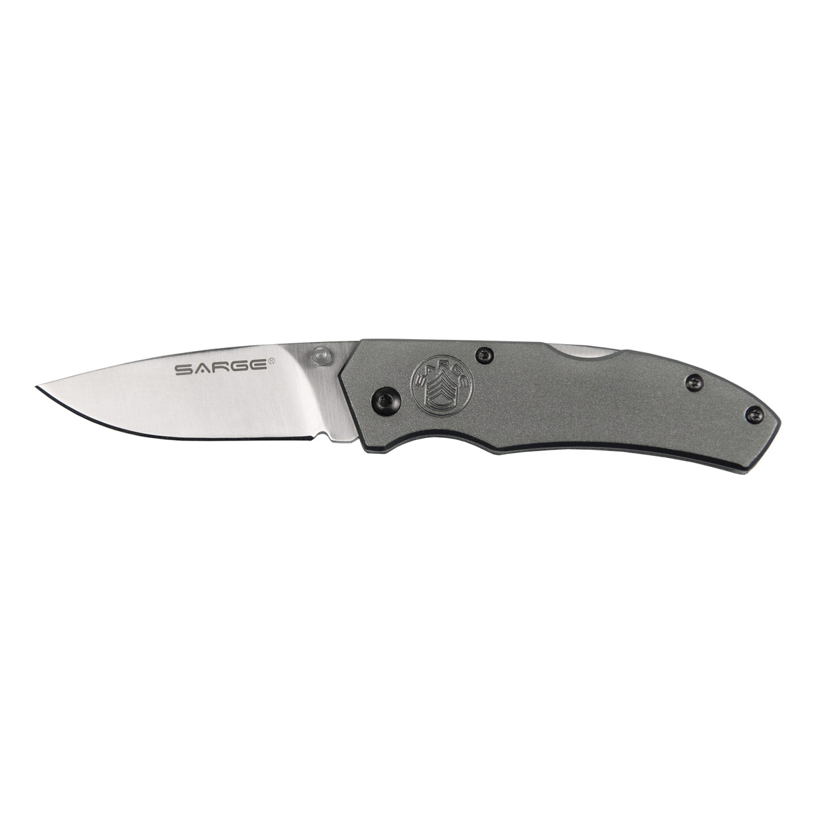 Sarge Knives Electro Folding Knife Drop Point, Gun Metal Gray - Sarge Knives