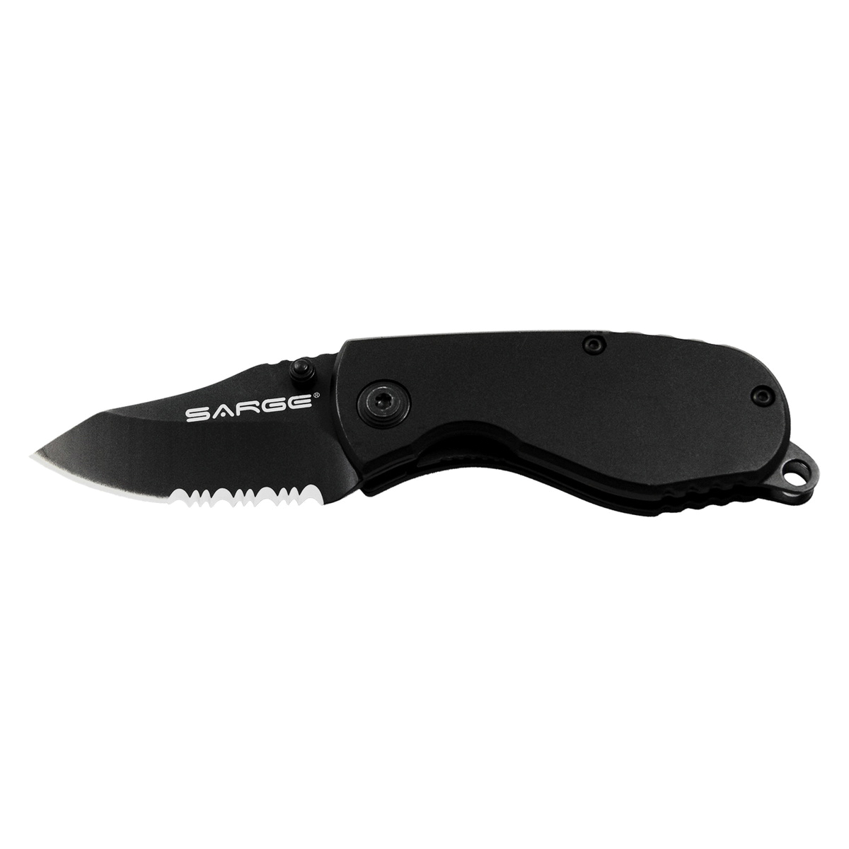 Sarge Knives Grunt Folding Knife Drop Point, Black - Sarge Knives