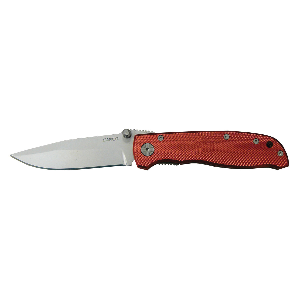 Sarge Knives Red Diamond Folding Knife Drop Point, Red - Sarge Knives
