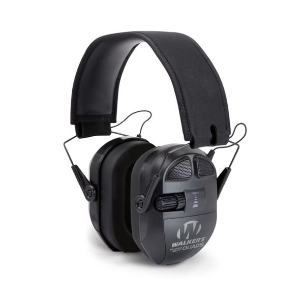 Walkers Game Ear 26 dB Ultimate Power Quad Muff, Black - GWPXPMQB - Walkers Game Ear
