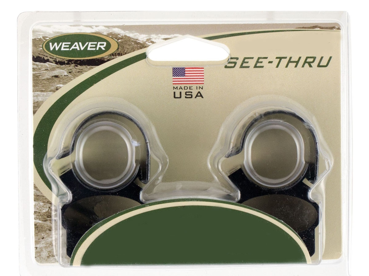 Weaver 1 inch Aluminum See Thru 2-Piece Extended Scope Ring, Matte Black - 49512 - Weaver