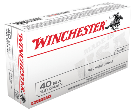 Winchester USA 40 S&W 180gr FMJ Ammunition 50rds - Q4238 - Winchester