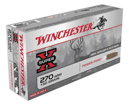 Winchester 270 WSM 150gr Power-Point Super-X Ammunition 20rds - X270WSM - Winchester