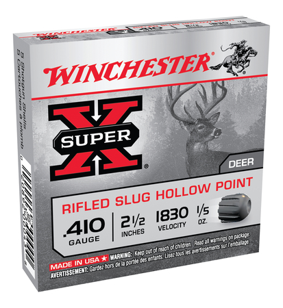Winchester 410 2.5" 1/5oz Rifled Slug Super-X Ammunition 5rds - X41RS5 - Winchester