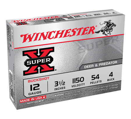 Winchester 12ga 3.5" Magnum 4 Buck Super-x Ammunition 5rds - XB12L4 - Winchester