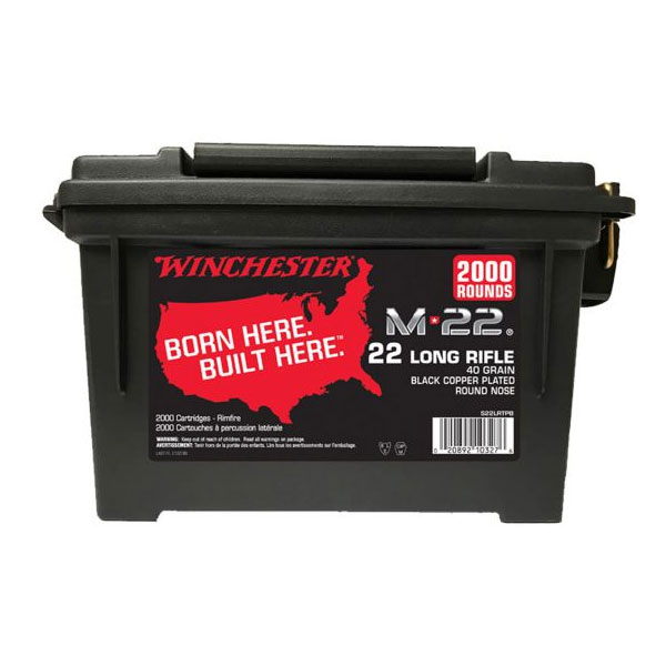 Winchester M-22 40 gr LDRN .22 LR Ammunition 2000 Rounds - S22LRTPB - Winchester