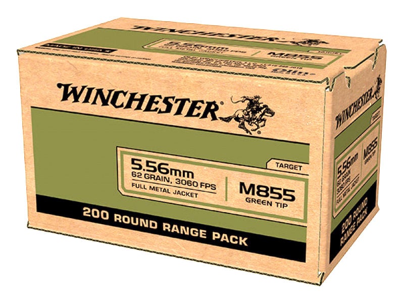 Winchester M855 5.56 Bulk Ammo 62 Gr FMJ Green Tip 200rds - WM855200 - Winchester