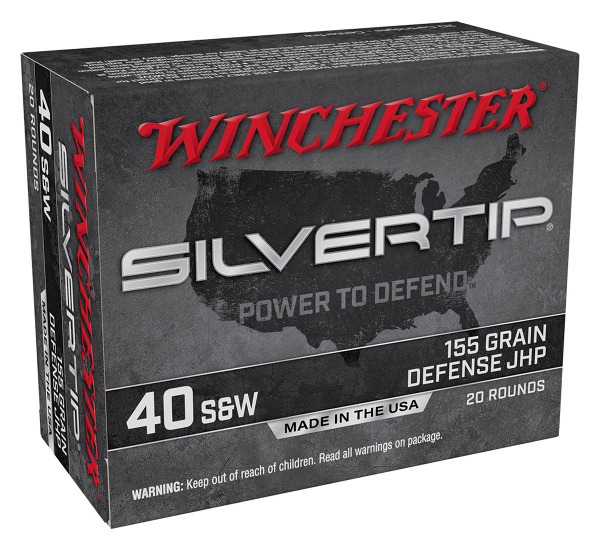 Winchester Silver Tip 155 gr JHP .40 S&W Ammunition 20 Rounds - W40SWST - Winchester