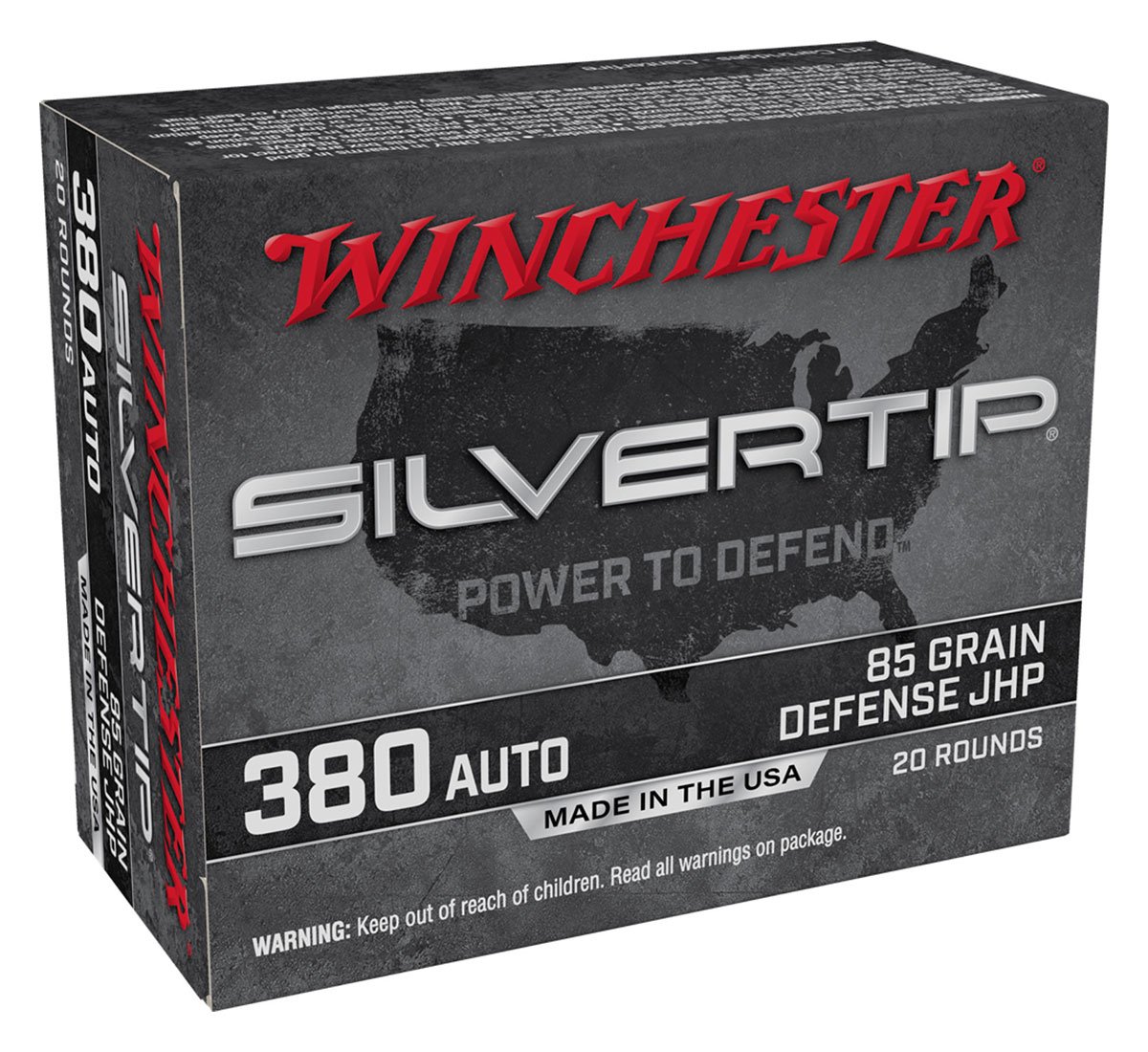 Winchester Silver Tip 85 gr JHP .380 ACP Ammunition 20 Rounds - W380ST - Winchester