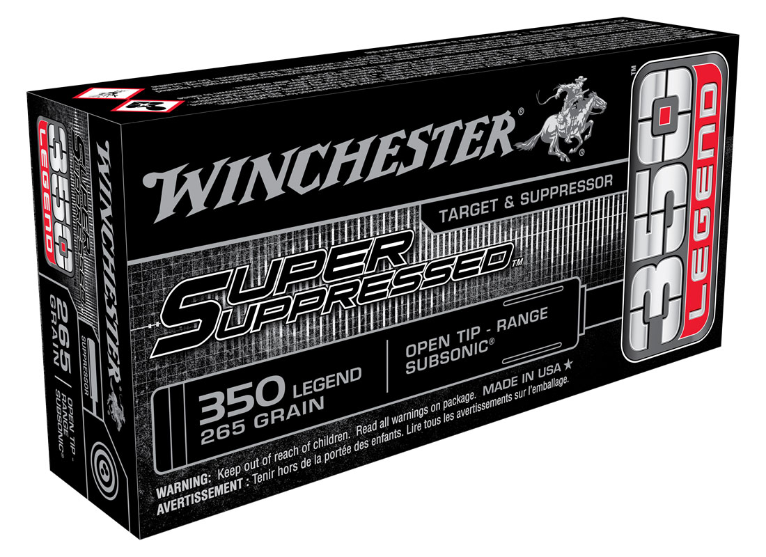 Winchester Super Suppressed 250 gr Open Tip Range 350 Legend Ammunition, 20 Rounds - SUP350 - Winchester