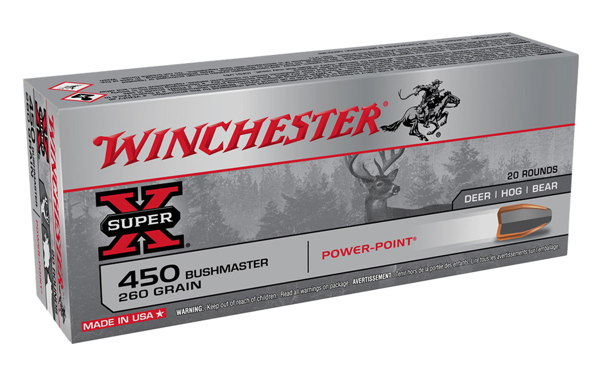 Winchester Super X 260 gr PP .450 Bushmaster Ammunition 20 Rounds - X4501 - Winchester
