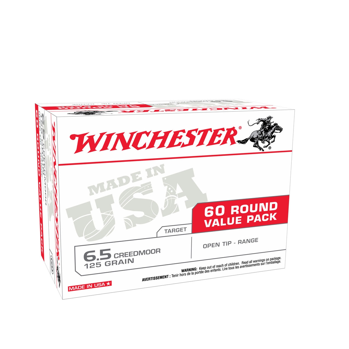 Winchester Ammunition USA Ready 125 gr Open Tip 6.5 Crd Ammo, 60/box - USA65CMVP - Winchester